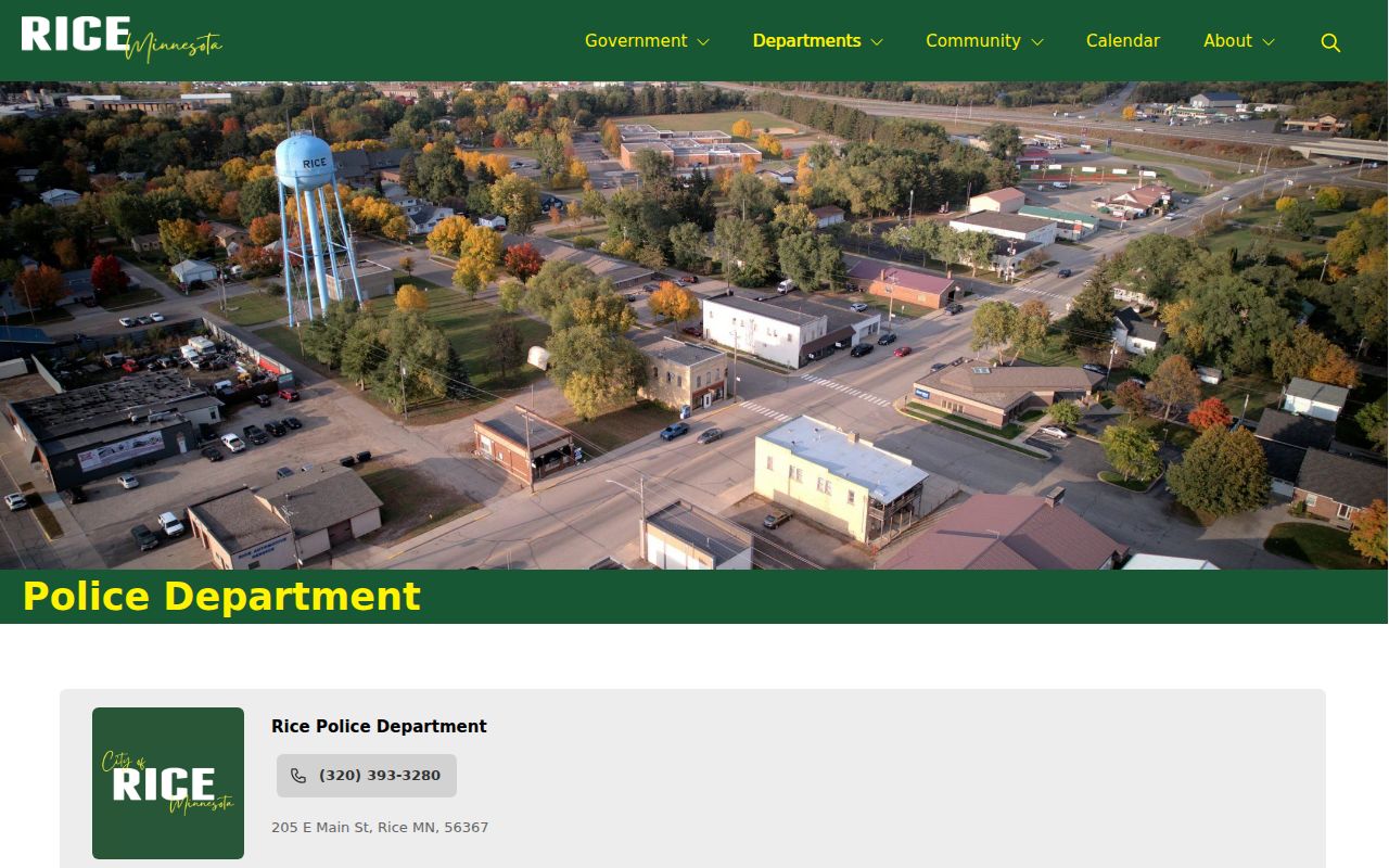 Rice warrant records: city police page contact with Benton County Sheriff dispatch backup